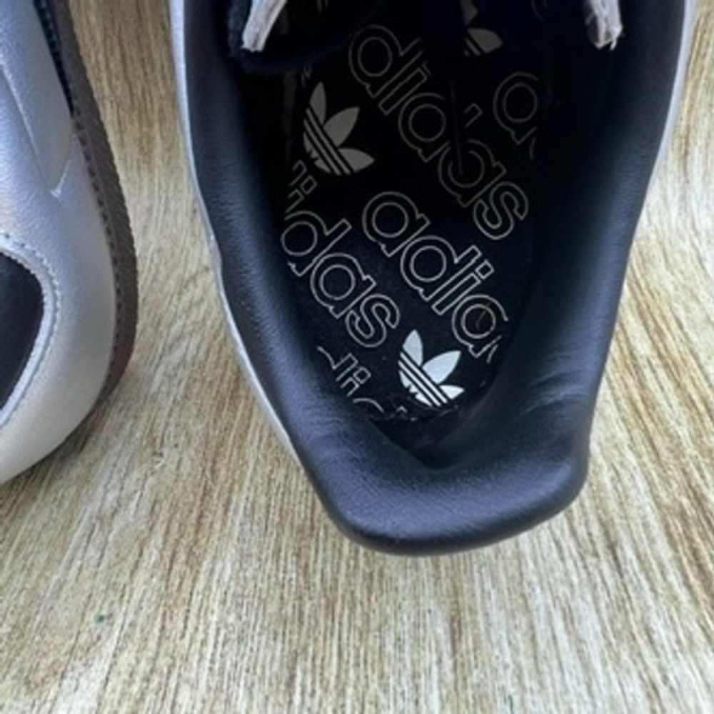 Adidas Samba OG Women's Size 8 Silver Metallic Black Athletic Shoes Sneakers - Picture 5 of 10